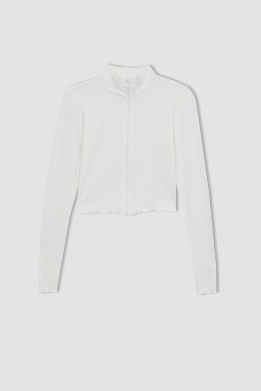 FEMME Blanc Cardigan Coupe Slim