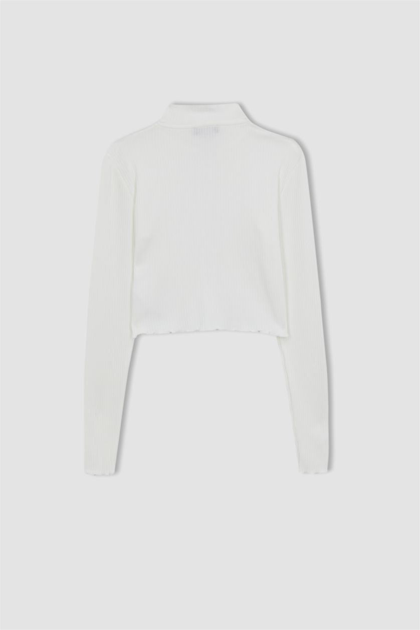 FEMME Blanc Cardigan Coupe Slim
