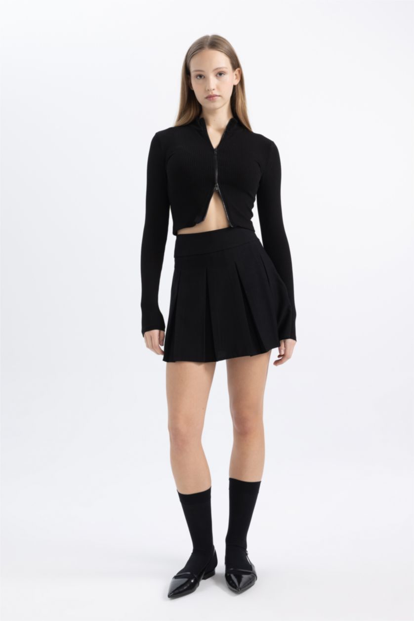 Kadın Siyah Fıtted Fitilli Kaşkorse Hırka