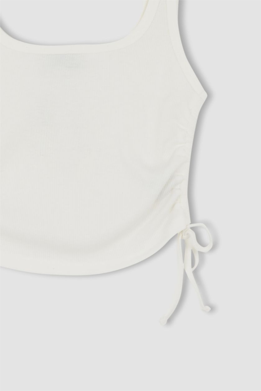 WOMAN White Slim Fit Camisole Crew Neck Tank Top