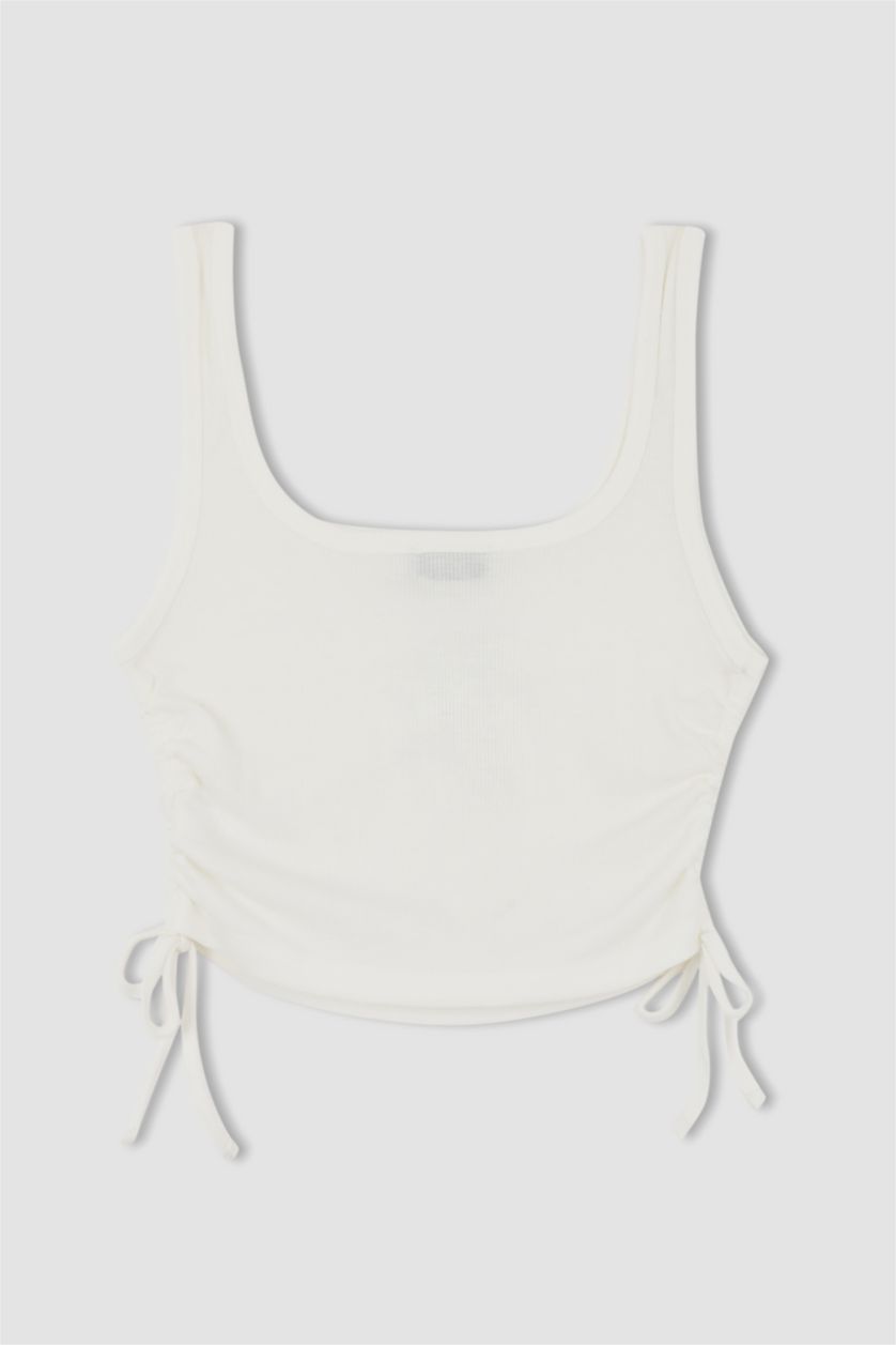 WOMAN White Slim Fit Camisole Crew Neck Tank Top