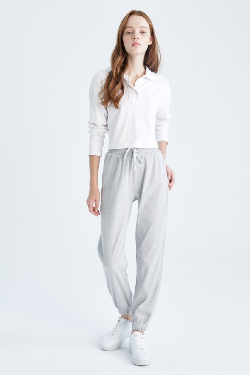 FEMME Gris Sweet Pants Basic Avec Cordon De Serrage À La Taille