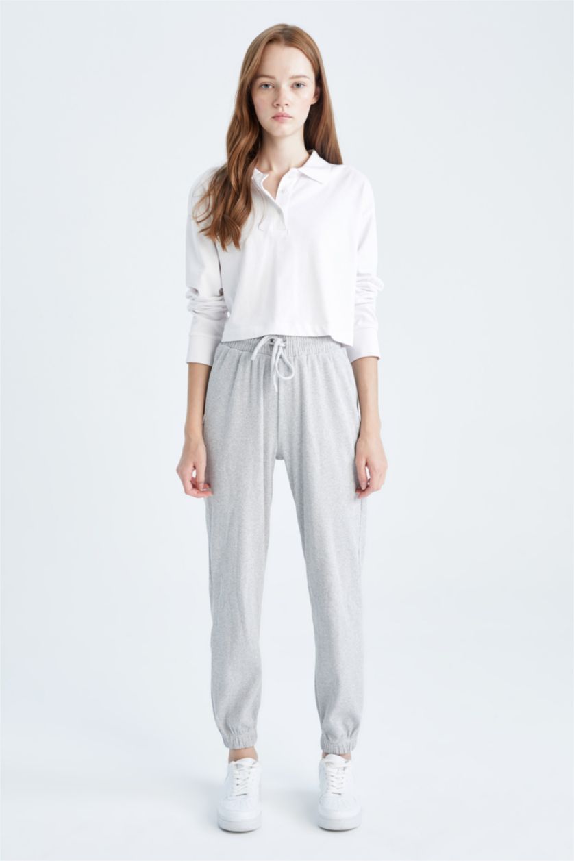 FEMME Gris Sweet Pants Basic Avec Cordon De Serrage À La Taille