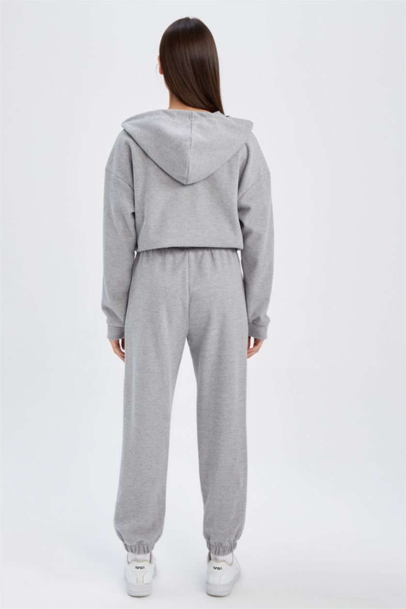 حريمي ميلانج رمادي بنطلون سويت بانتس بيزك قصة عادية