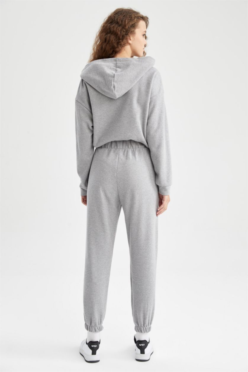 حريمي ميلانج رمادي بنطلون سويت بانتس بيزك قصة عادية