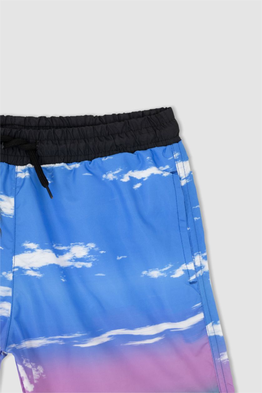 Erkek Çocuk - Genç Erkek Siyah Erkek Çocuk Sentetik Deniz Şortu