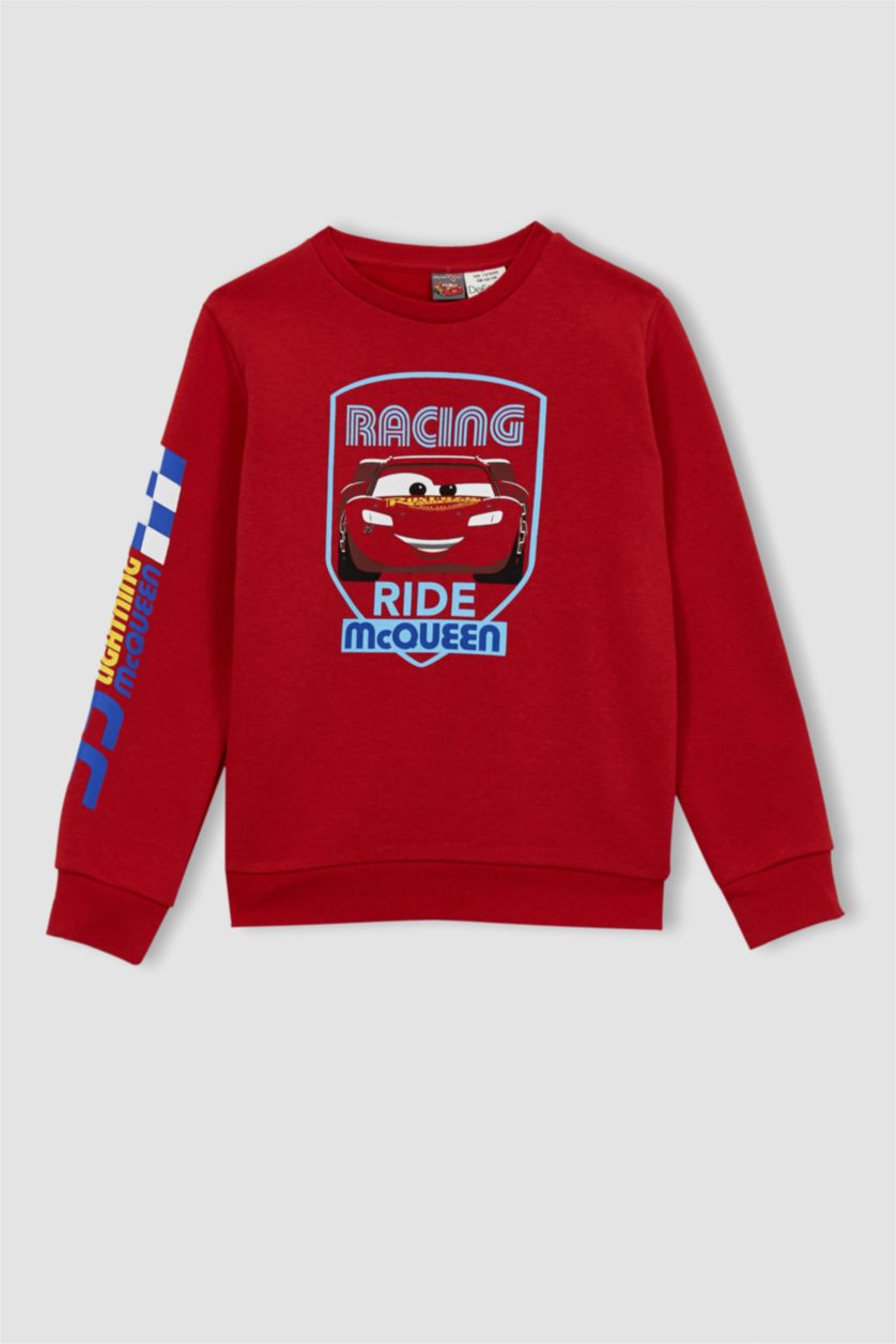 BOYS & TEENS Red Boys Cars Crew Neck Sweatshirt