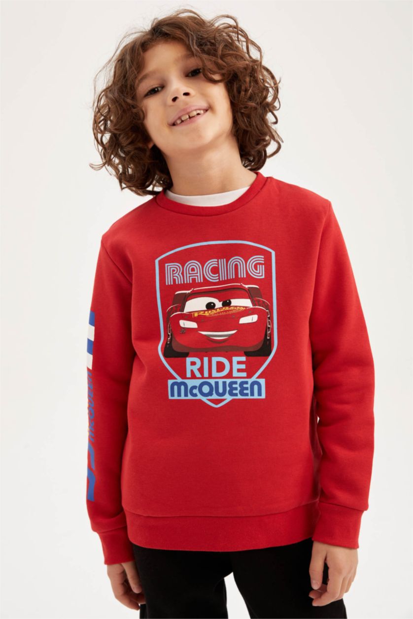 BOYS & TEENS Red Boys Cars Crew Neck Sweatshirt