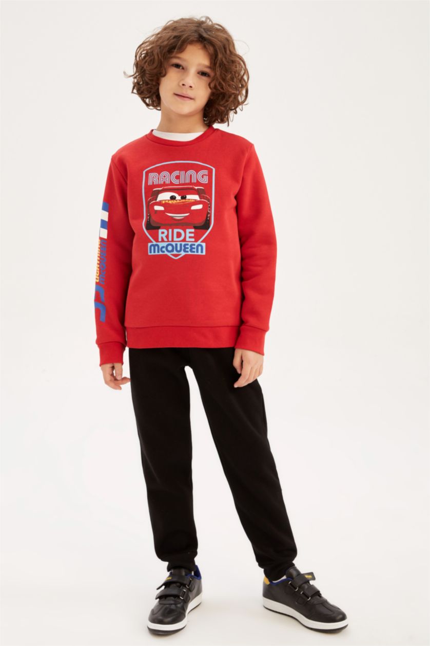 BOYS & TEENS Red Boys Cars Crew Neck Sweatshirt