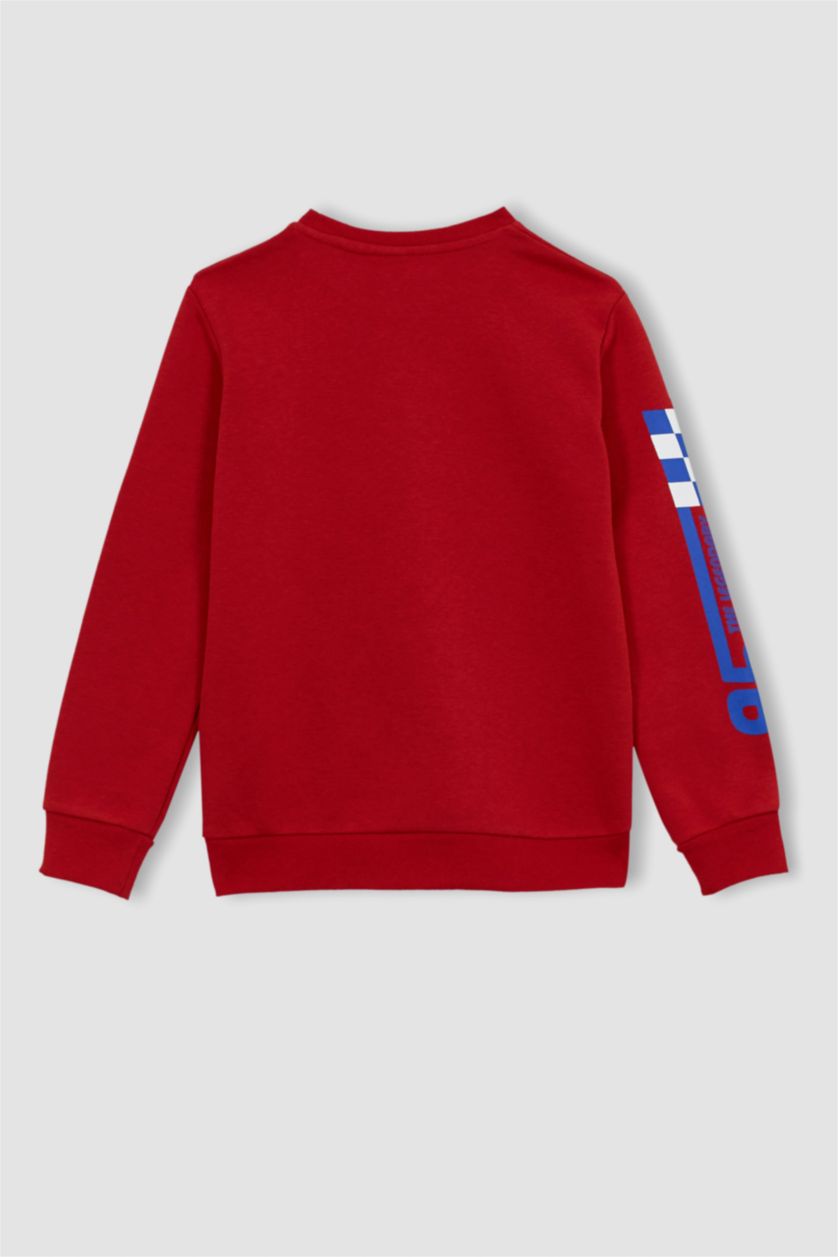 BOYS & TEENS Red Boys Cars Crew Neck Sweatshirt