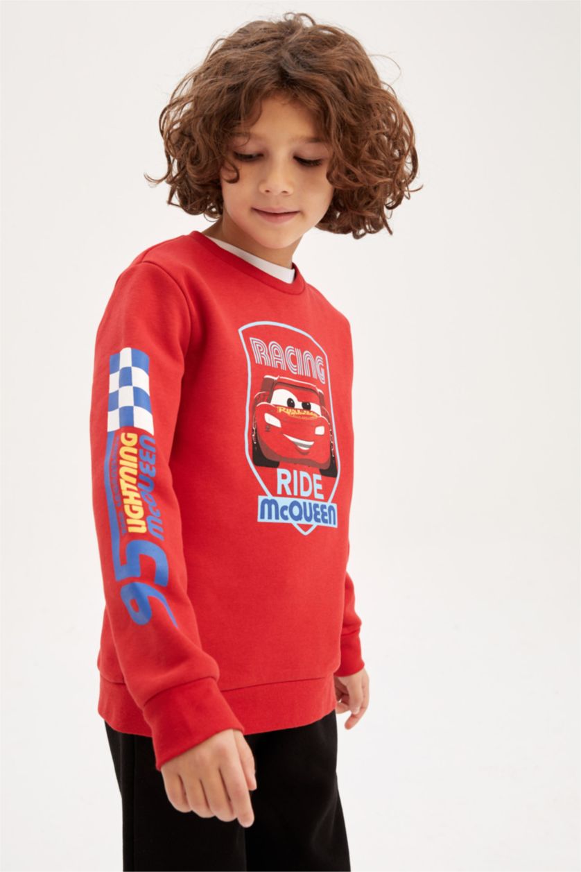 BOYS & TEENS Red Boys Cars Crew Neck Sweatshirt