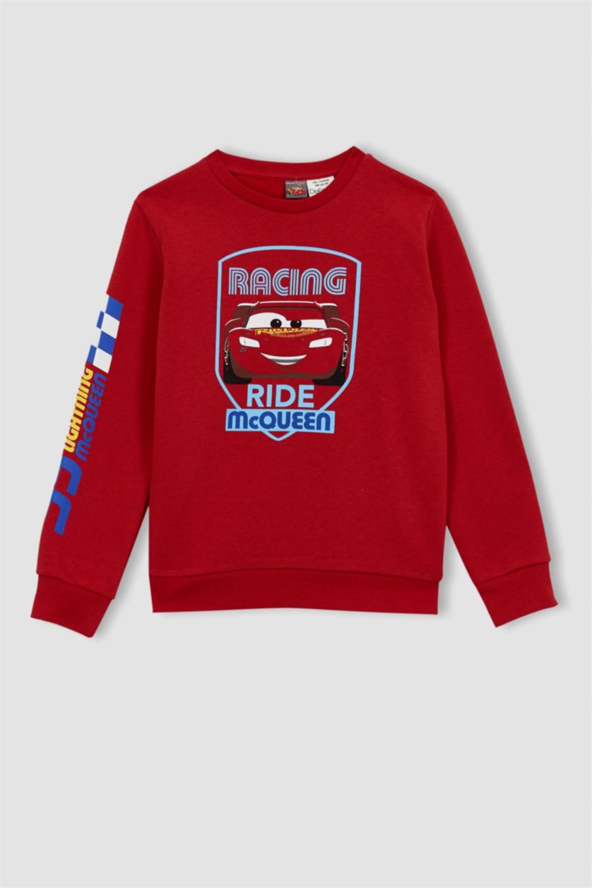 BOYS & TEENS Red Boys Cars Crew Neck Sweatshirt