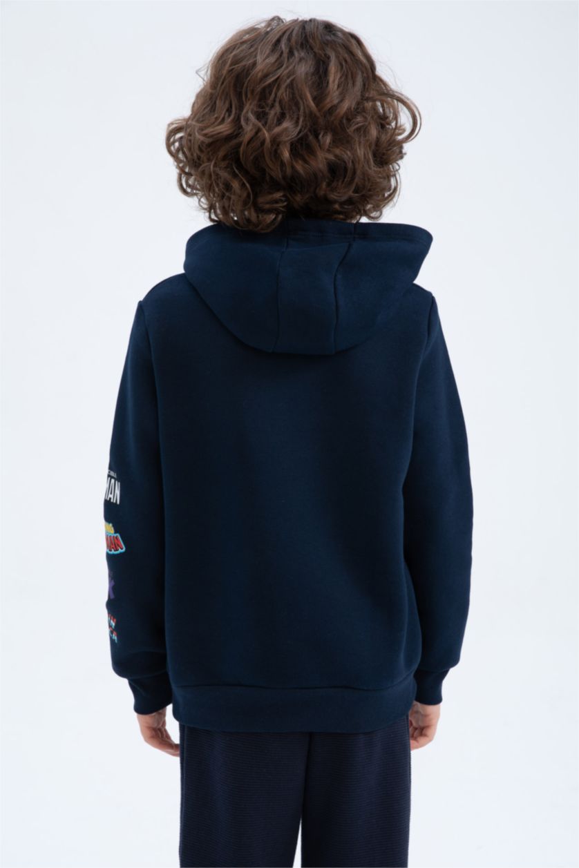 BOYS & TEENS NAVY Regular Fit Licensed by Marvel Hooded Sweatshirt