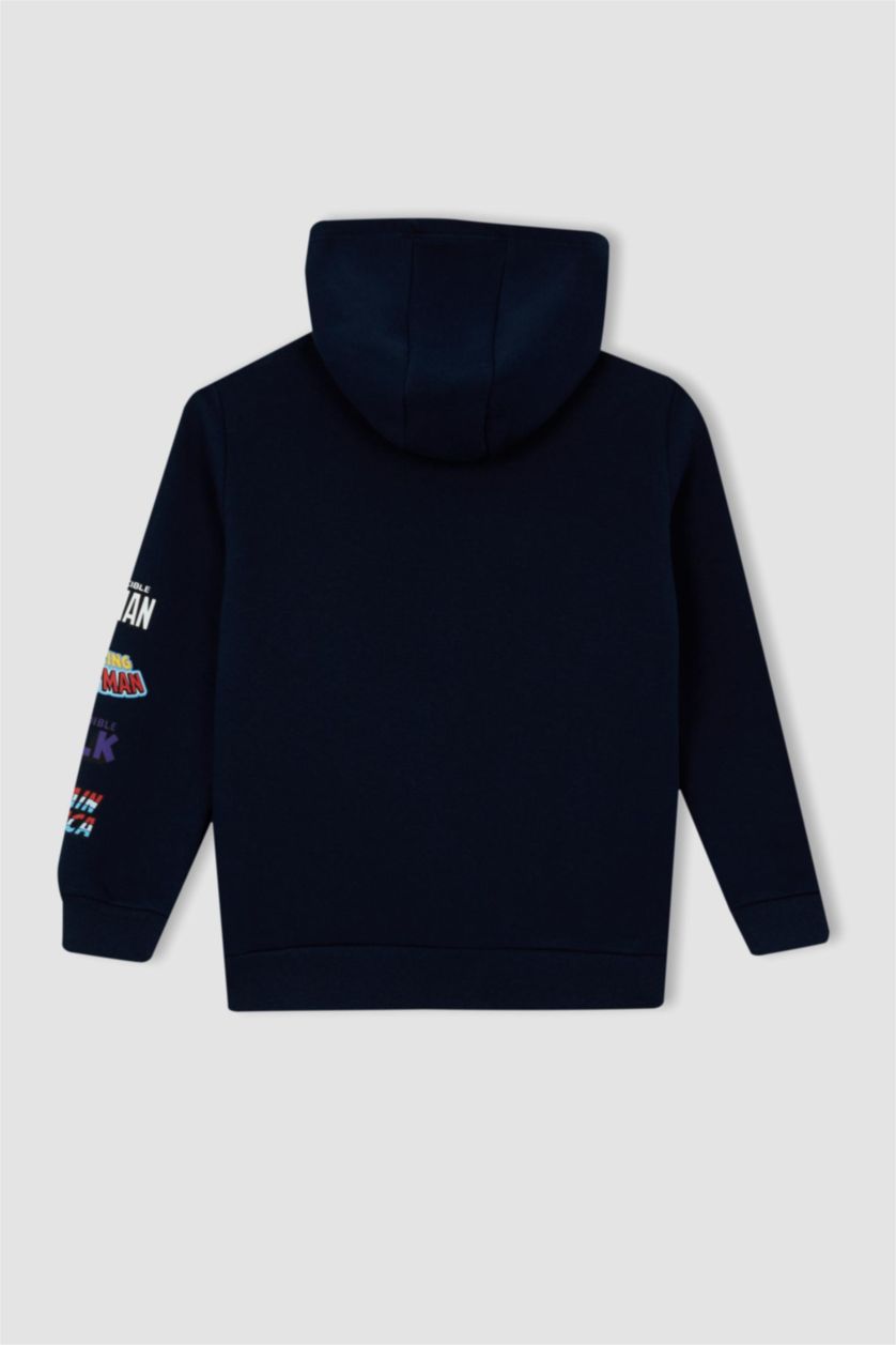 BOYS & TEENS NAVY Regular Fit Licensed by Marvel Hooded Sweatshirt