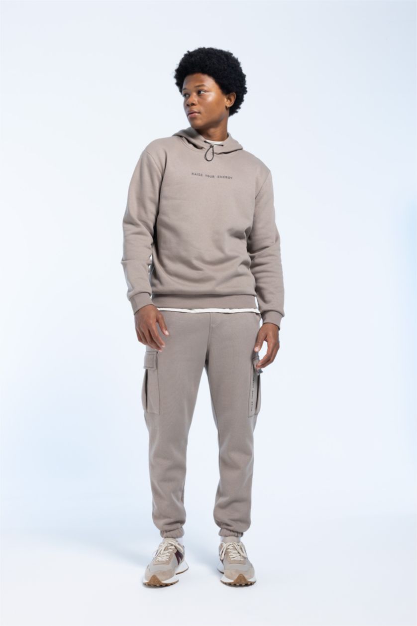 Мужчины Визон Джоггеры стандартного кроя из плотной ткани, DeFactoFit