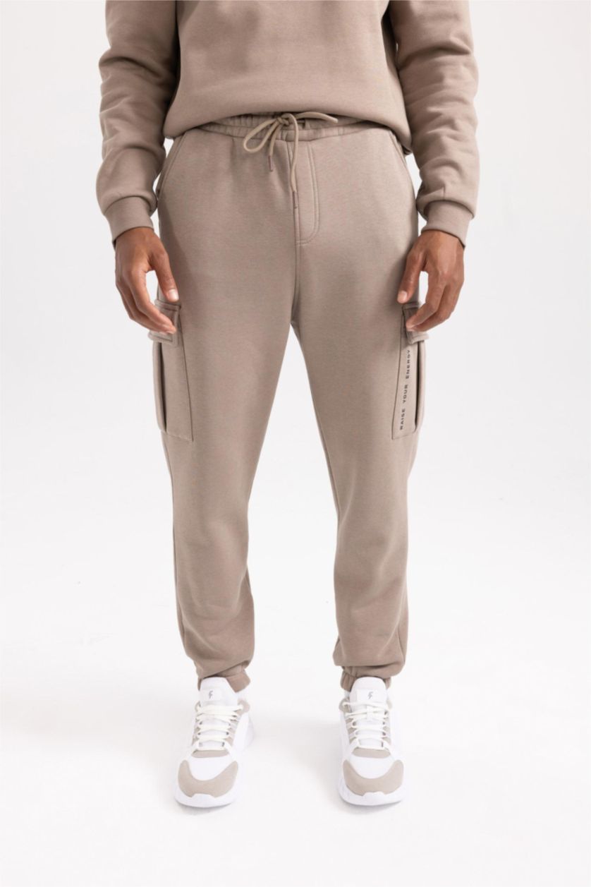 Мужчины Визон Джоггеры стандартного кроя из плотной ткани, DeFactoFit