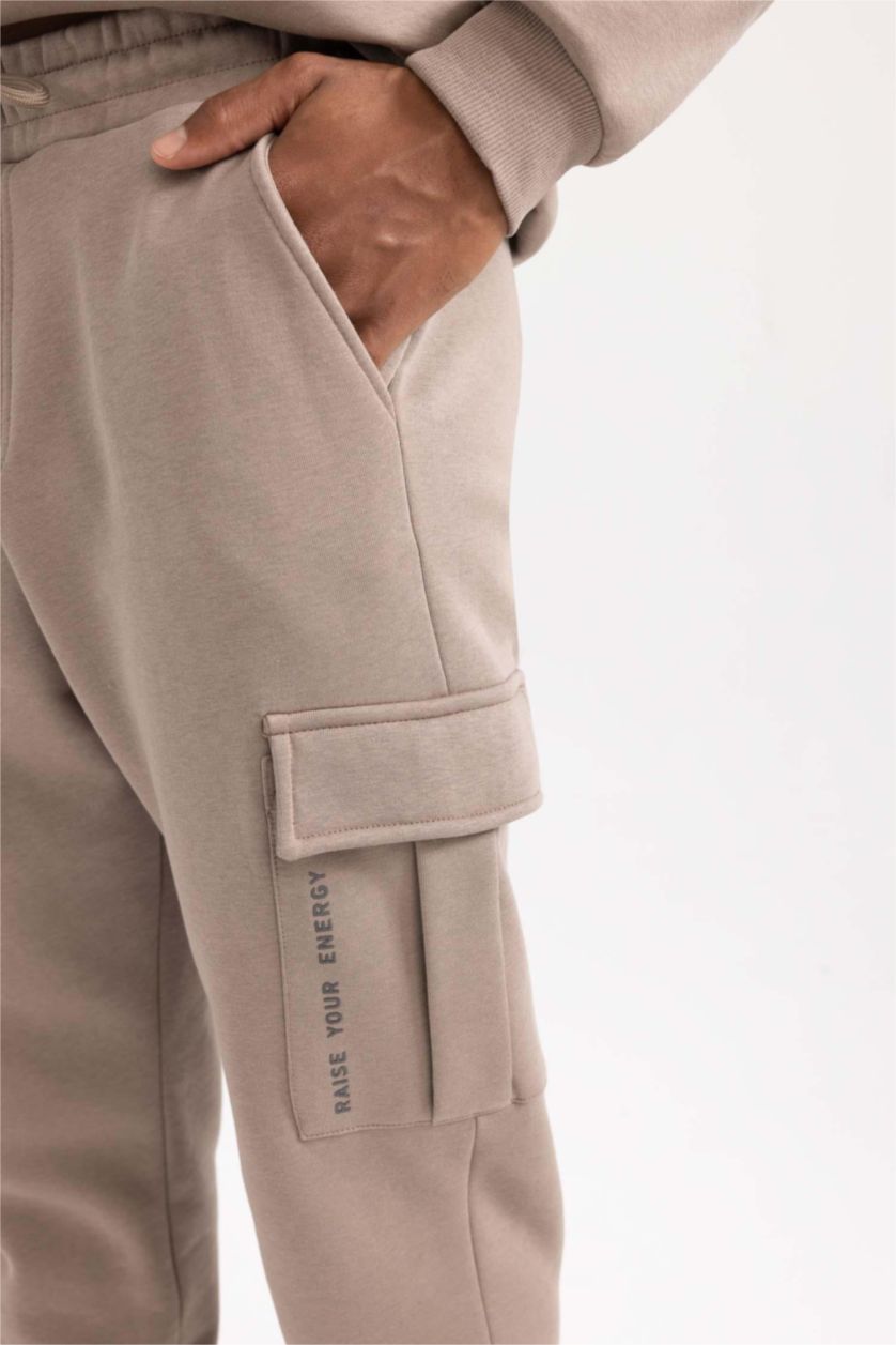 Мужчины Визон Джоггеры стандартного кроя из плотной ткани, DeFactoFit