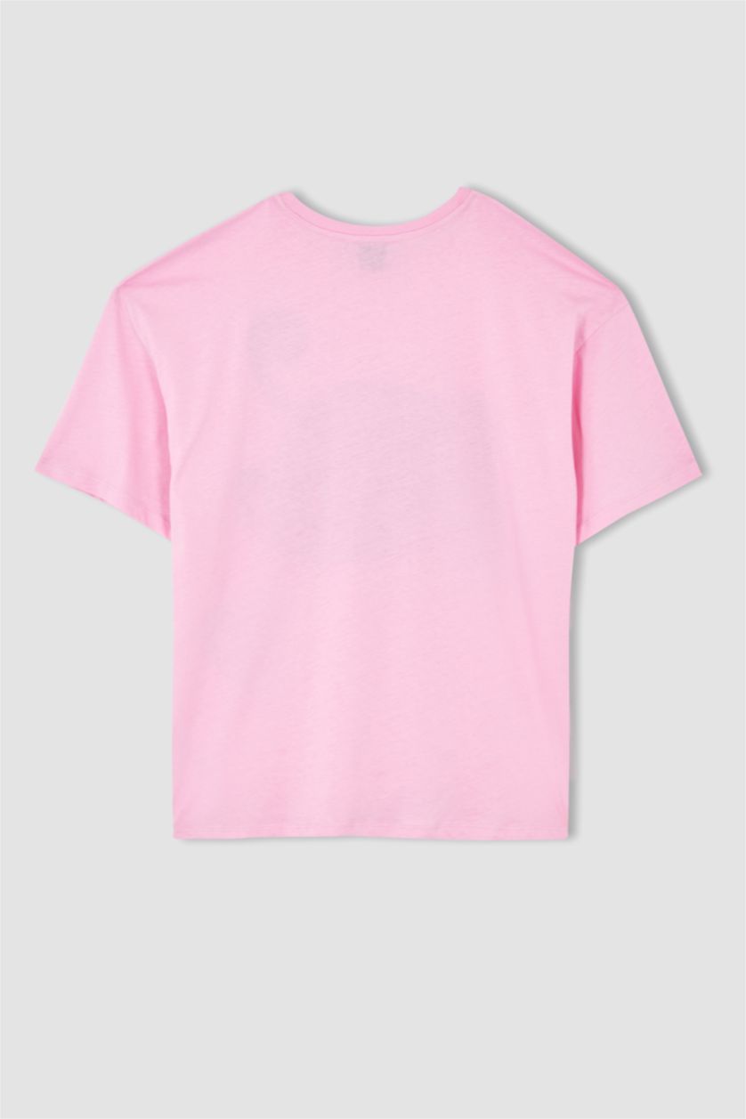 Kadın Pembe Oversıze Kısa Kollu Tişört