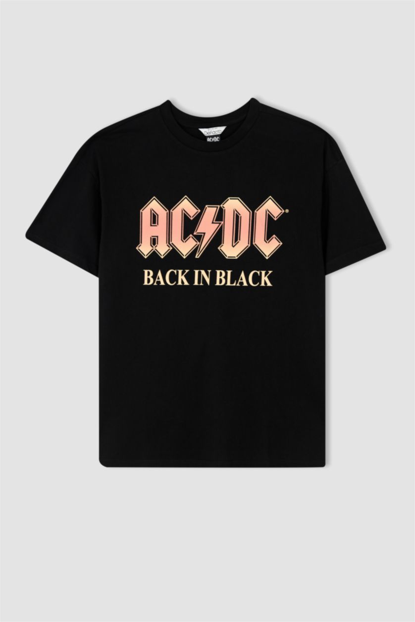 Women Black Oversize Fit Short Sleeve T-Shirt