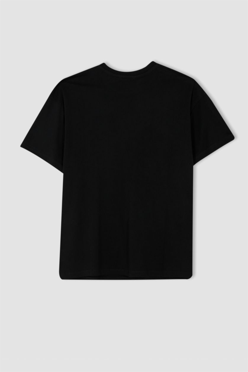 Women Black Oversize Fit Short Sleeve T-Shirt