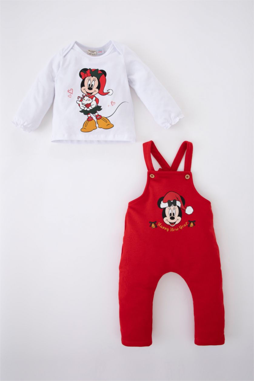 BÉBÉ FILLE Rouge Ensemble En Tricot Col enveloppe Manche Longue 2 Mickey & Minnie (Standard Characters) BéBé Fille