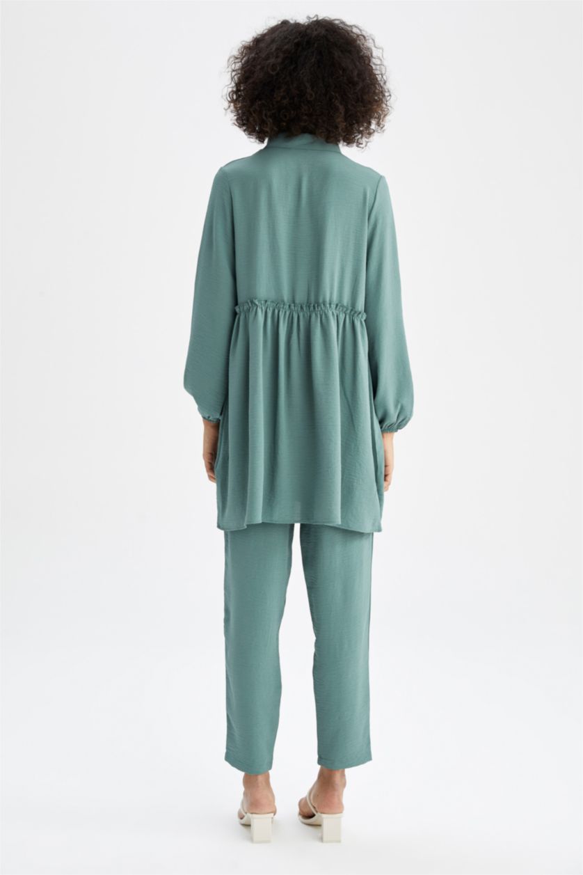 نساء أخضر Regular Fit Long Sleeve Tunic