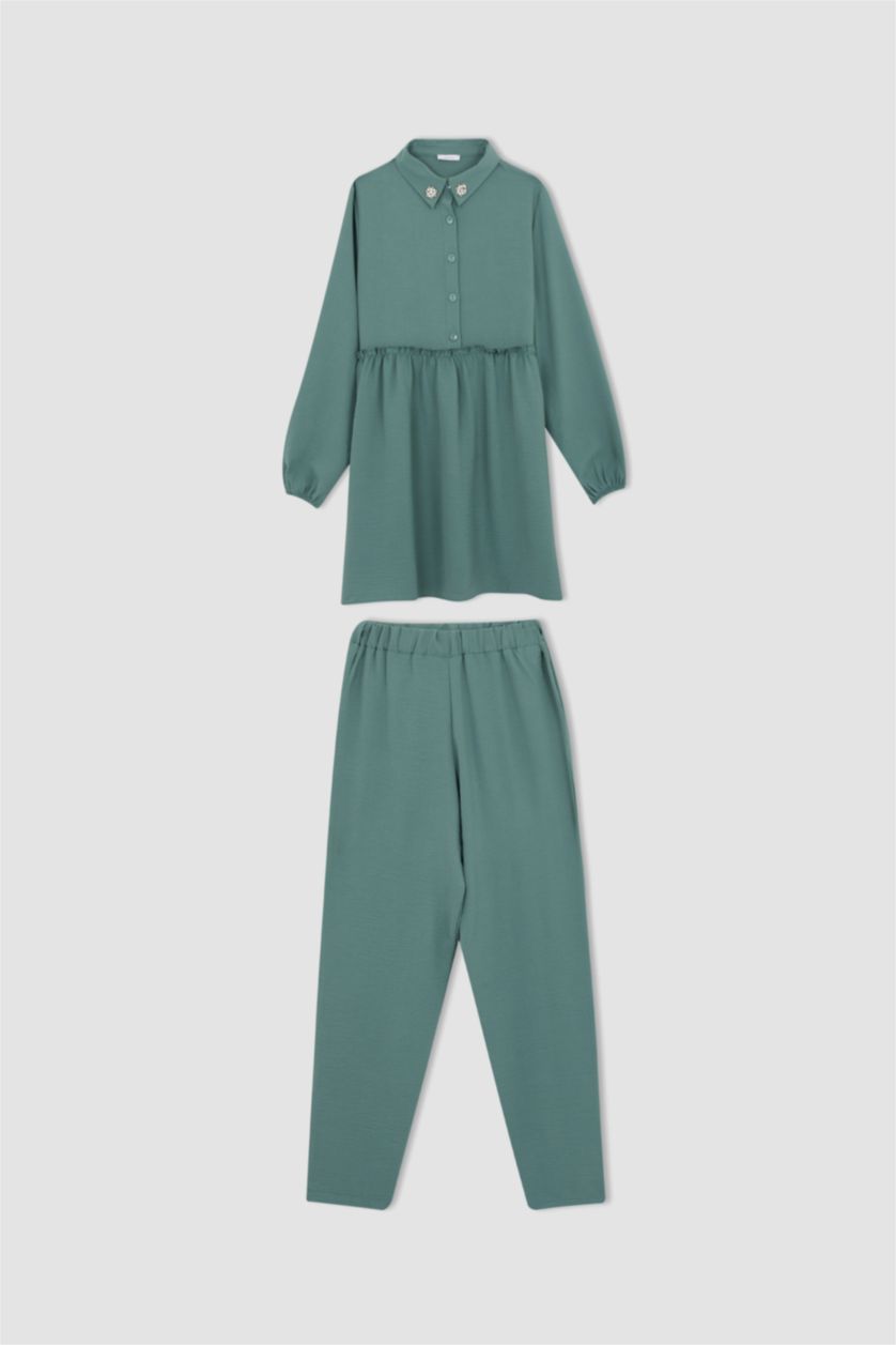 نساء أخضر Regular Fit Long Sleeve Tunic