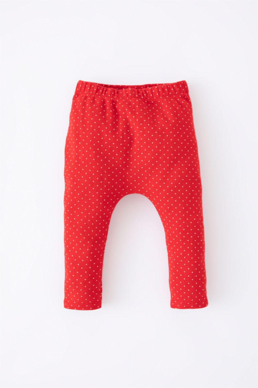 BABY GIRL Red 2 piece Regular Fit Crew Neck Polka Dot Set