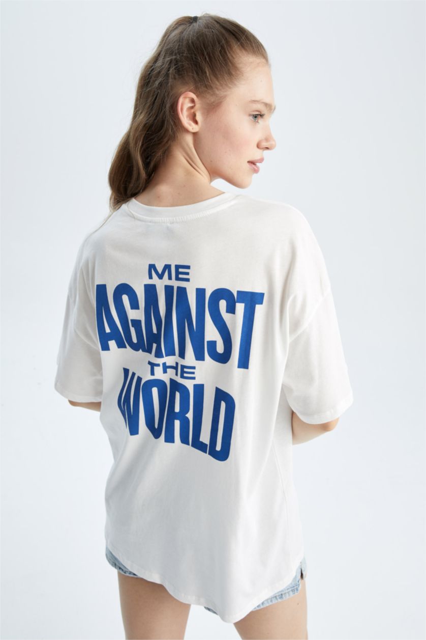 WOMAN White Coool Tupac Shakur Licensed Oversize Fit Short Sleeve T-Shirt