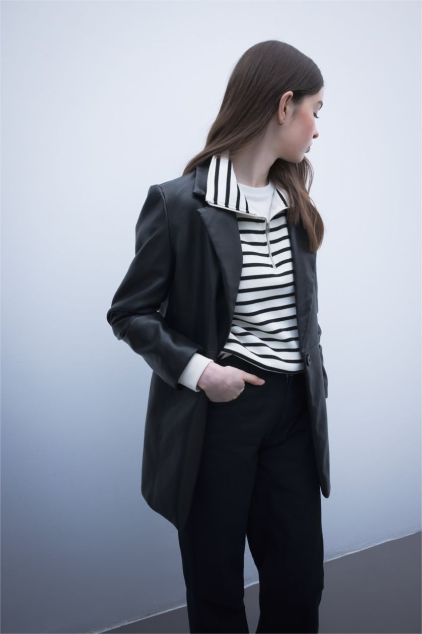 WOMAN Black Faux Leather Jacket