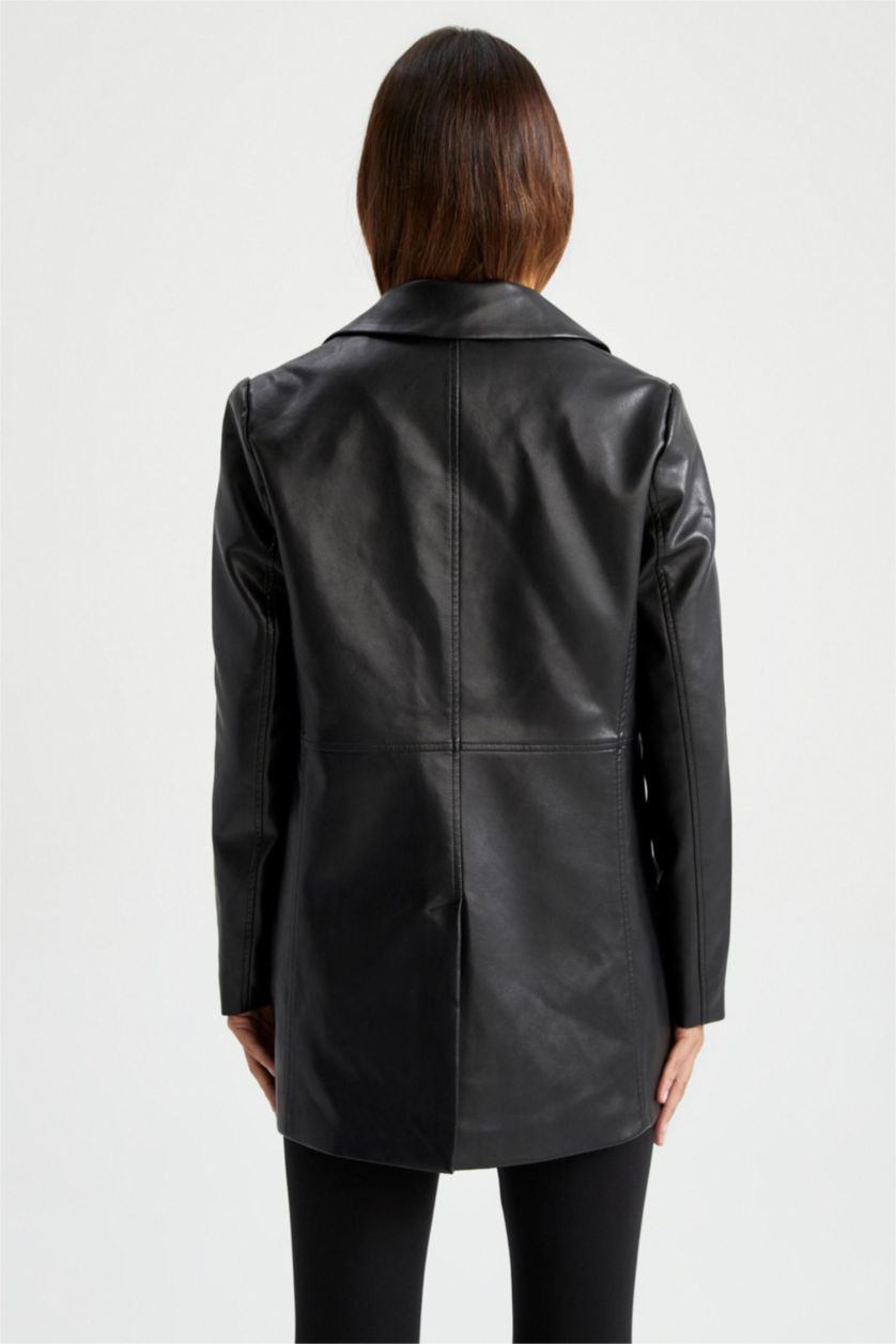 WOMAN Black Faux Leather Jacket