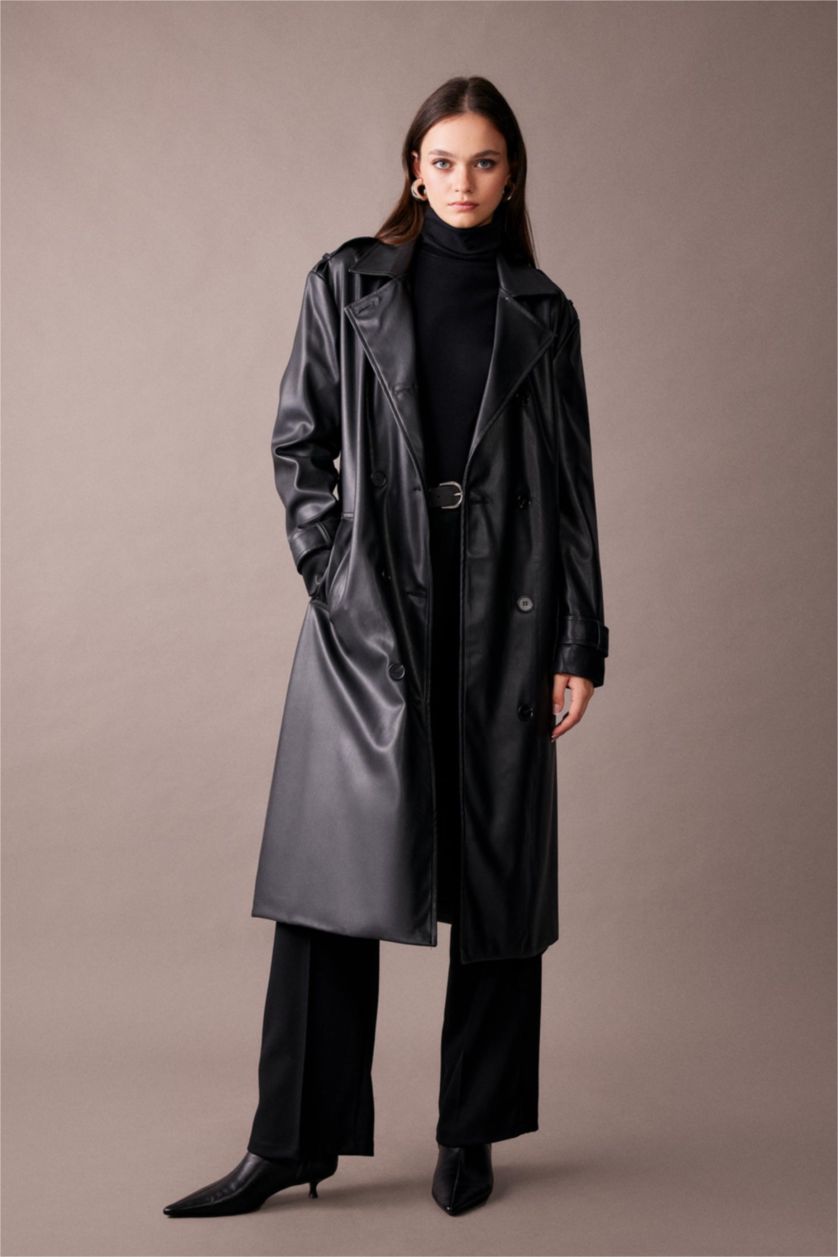 Black WOMAN Trenchcoat 2657451 | DeFacto