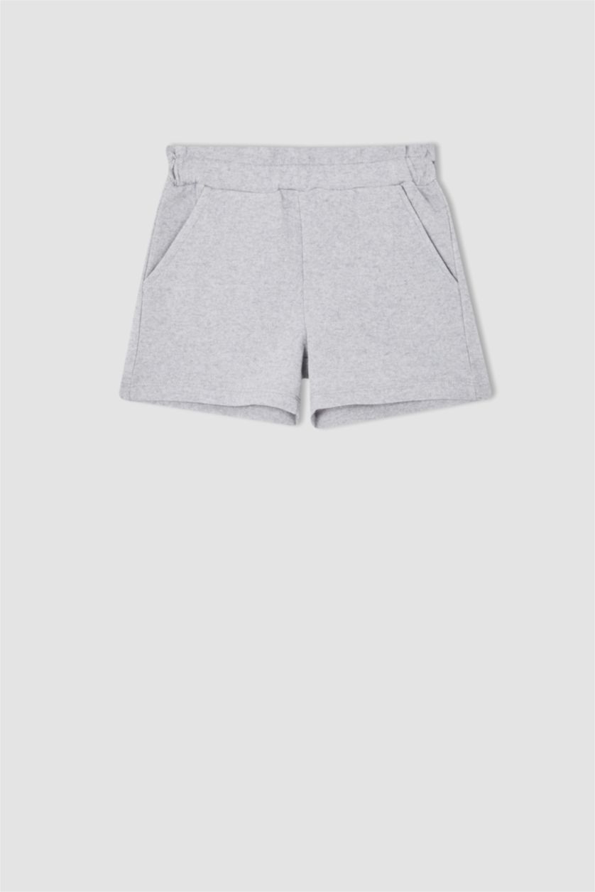 FILLES Gris Clair Mini Short À Taille Élastiquée Pour Fille