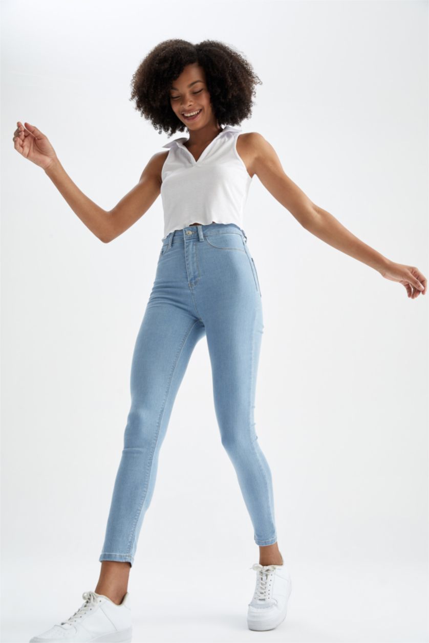 FEMME BLEU Clair Taille haute