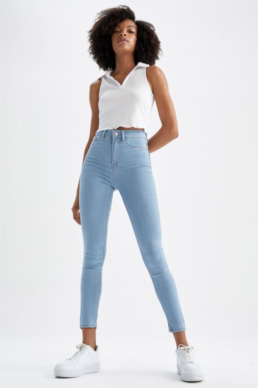 FEMME BLEU Clair Taille haute