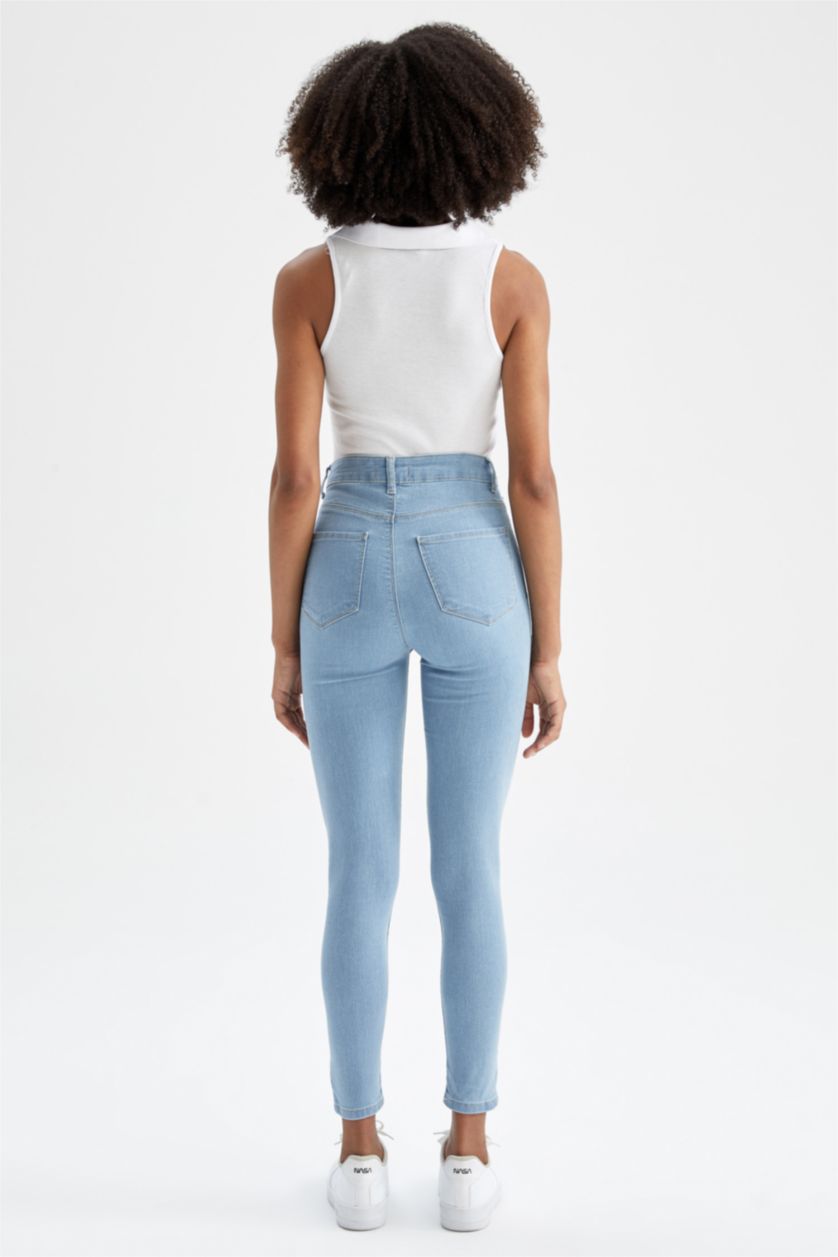 FEMME BLEU Clair Taille haute