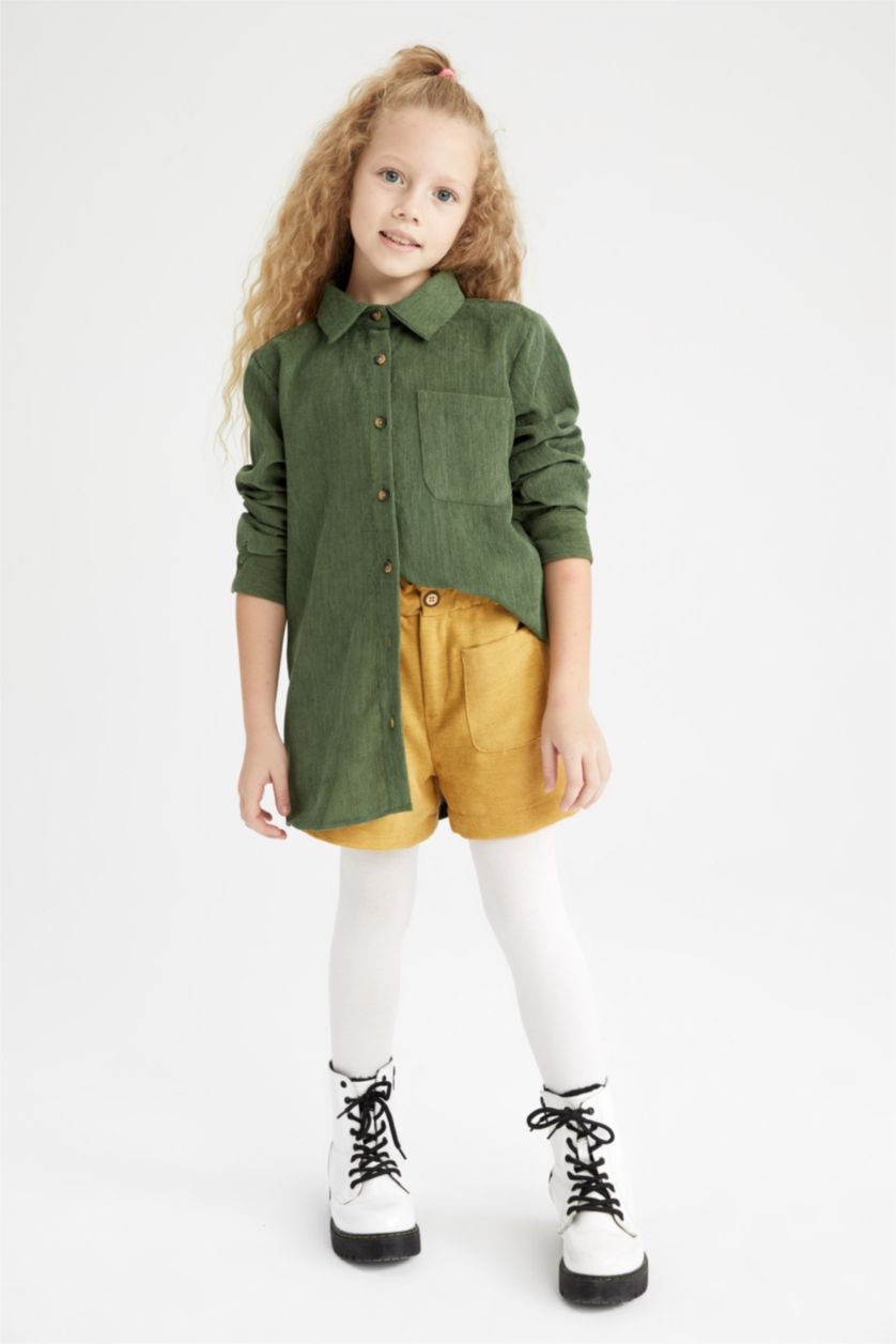 GIRLS & TEENS Dark Green Relax Fit Long Sleeve Shirt