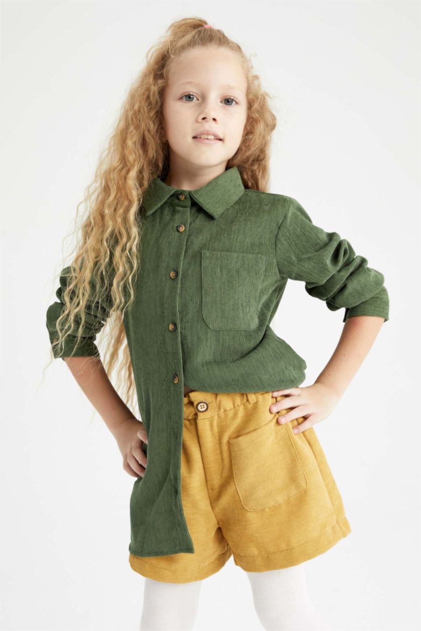 GIRLS & TEENS Dark Green Relax Fit Long Sleeve Shirt
