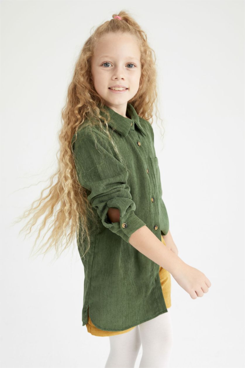 GIRLS & TEENS Dark Green Relax Fit Long Sleeve Shirt