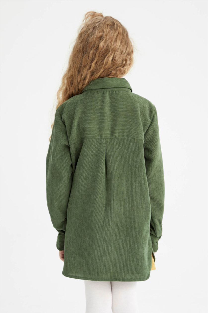 GIRLS & TEENS Dark Green Relax Fit Long Sleeve Shirt