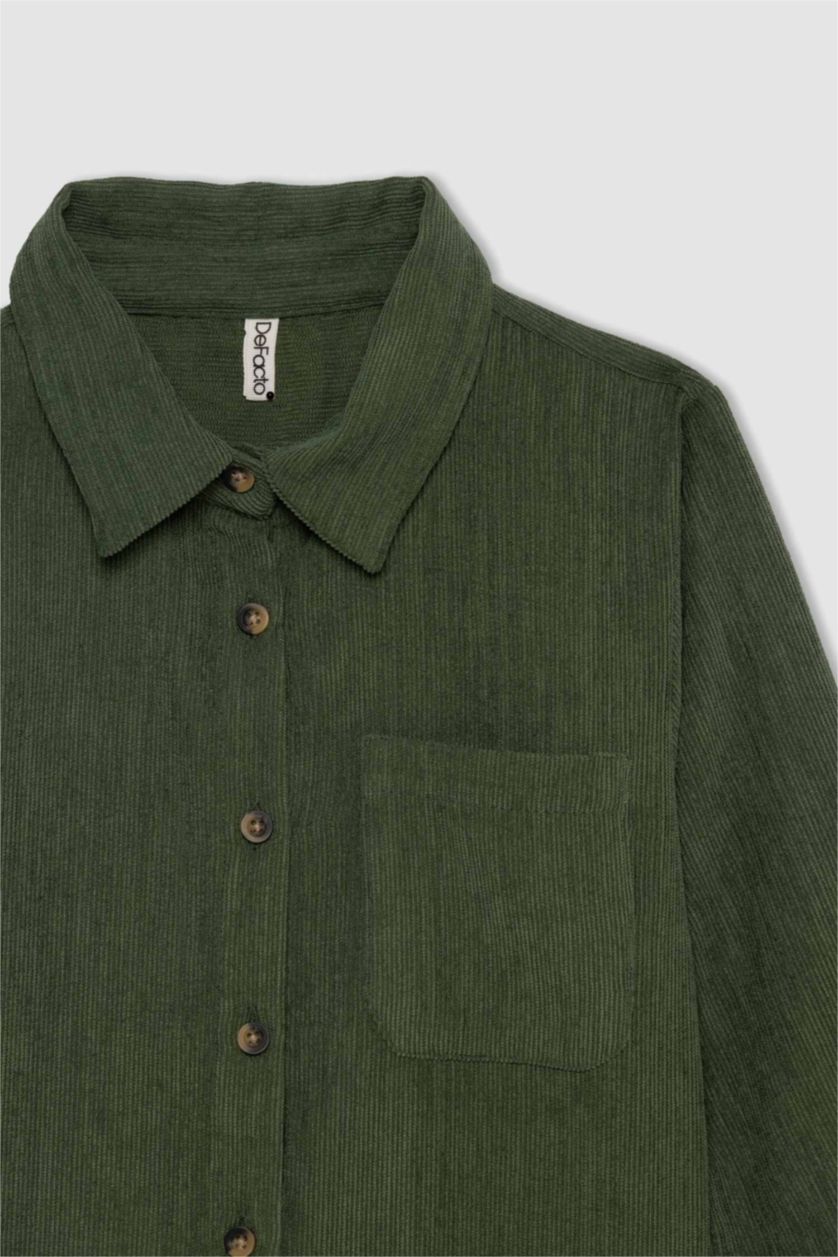 GIRLS & TEENS Dark Green Relax Fit Long Sleeve Shirt