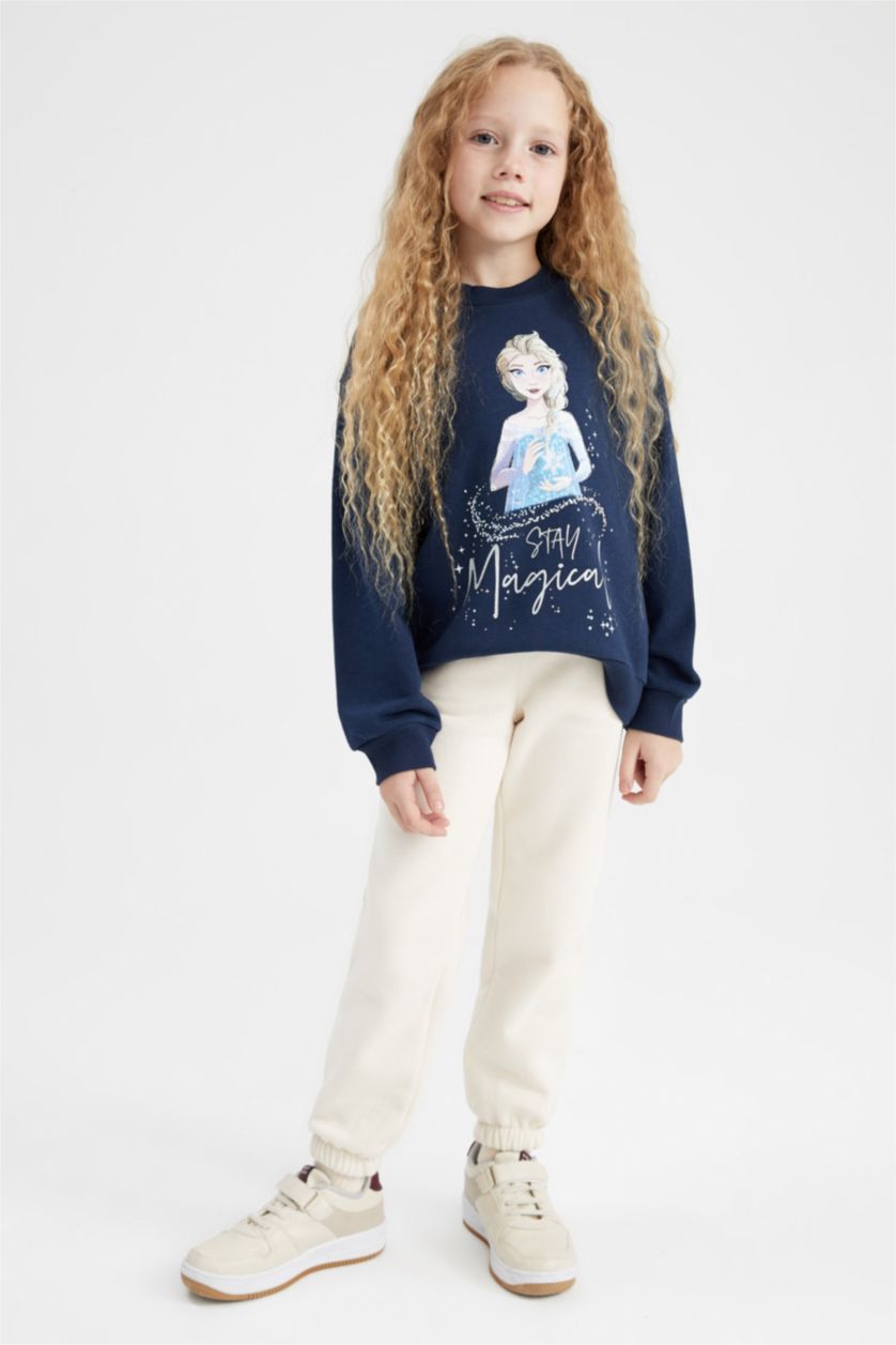 GIRLS & TEENS NAVY Regular Fit Frozen Licensed Sweatshirt