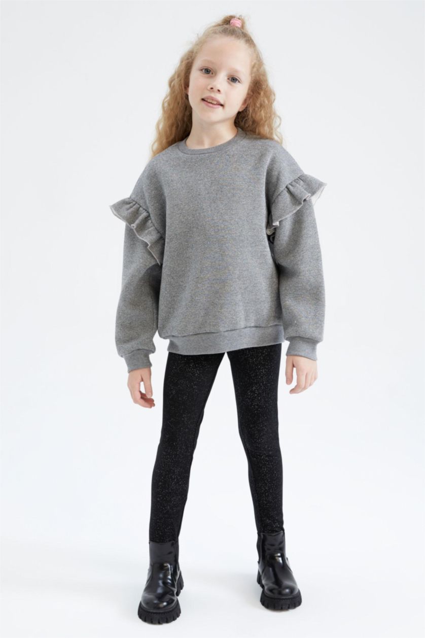 بناتي رمادي سويت شيرت بناتي