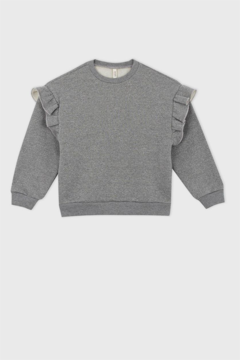 بناتي رمادي سويت شيرت بناتي