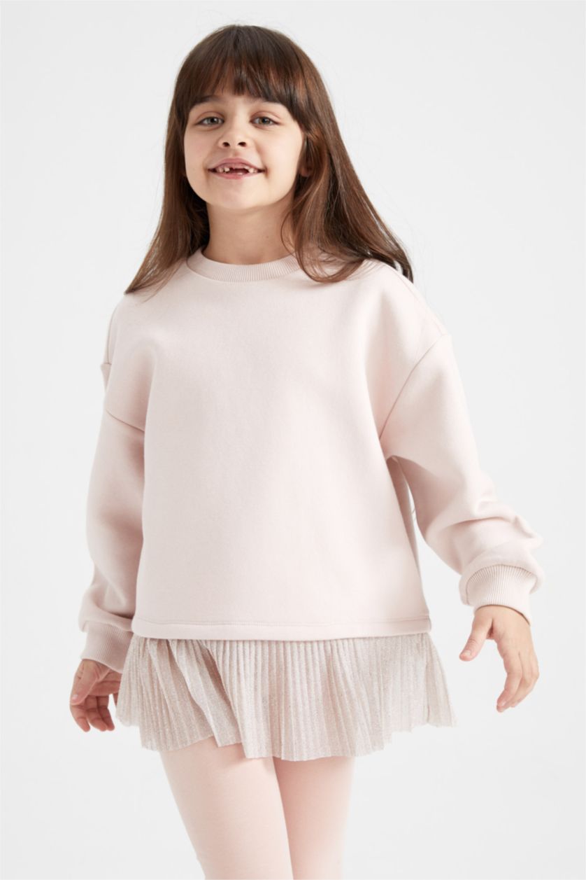 GIRLS & TEENS Light Pink Regular Fit Sweatshirt