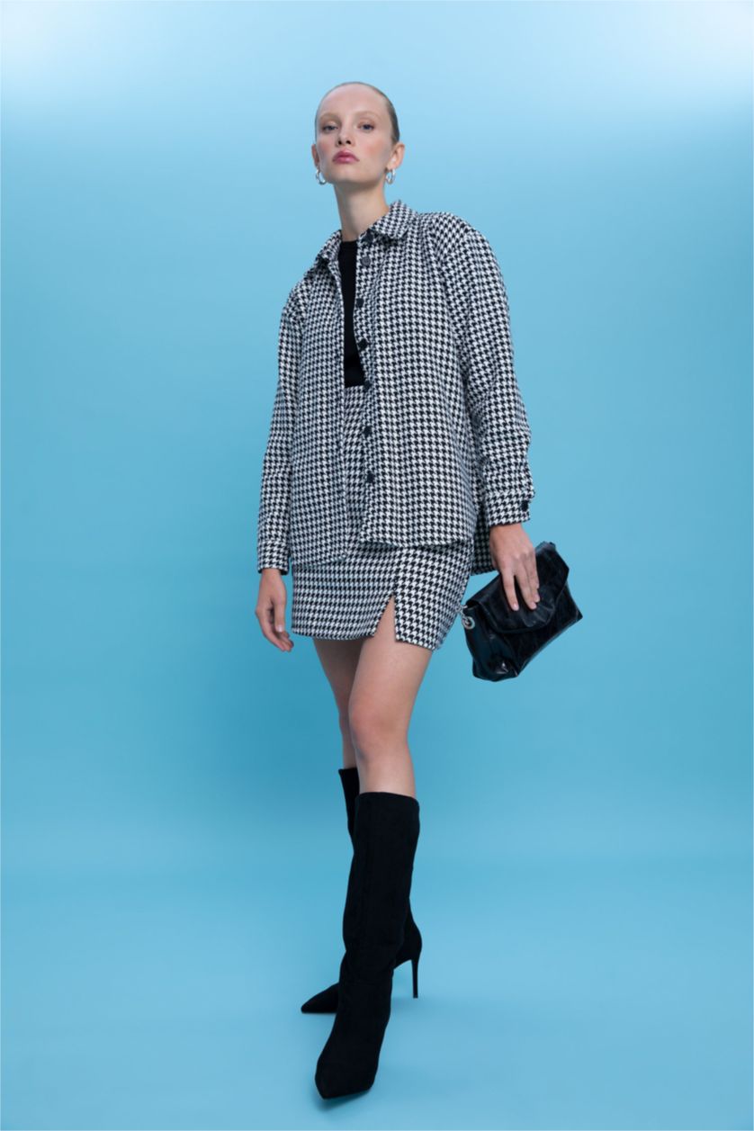 Kadın Siyah A Kesim Mini Etek