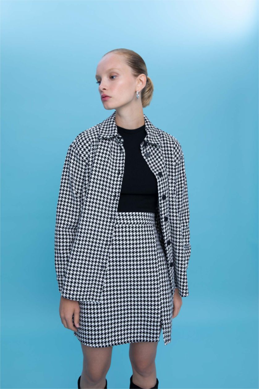 Kadın Siyah A Kesim Mini Etek