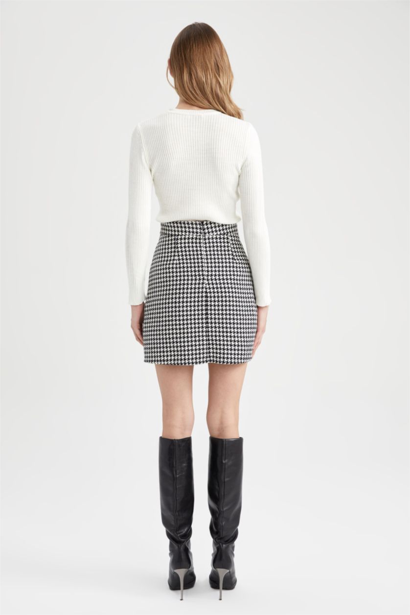 Kadın Siyah A Kesim Mini Etek