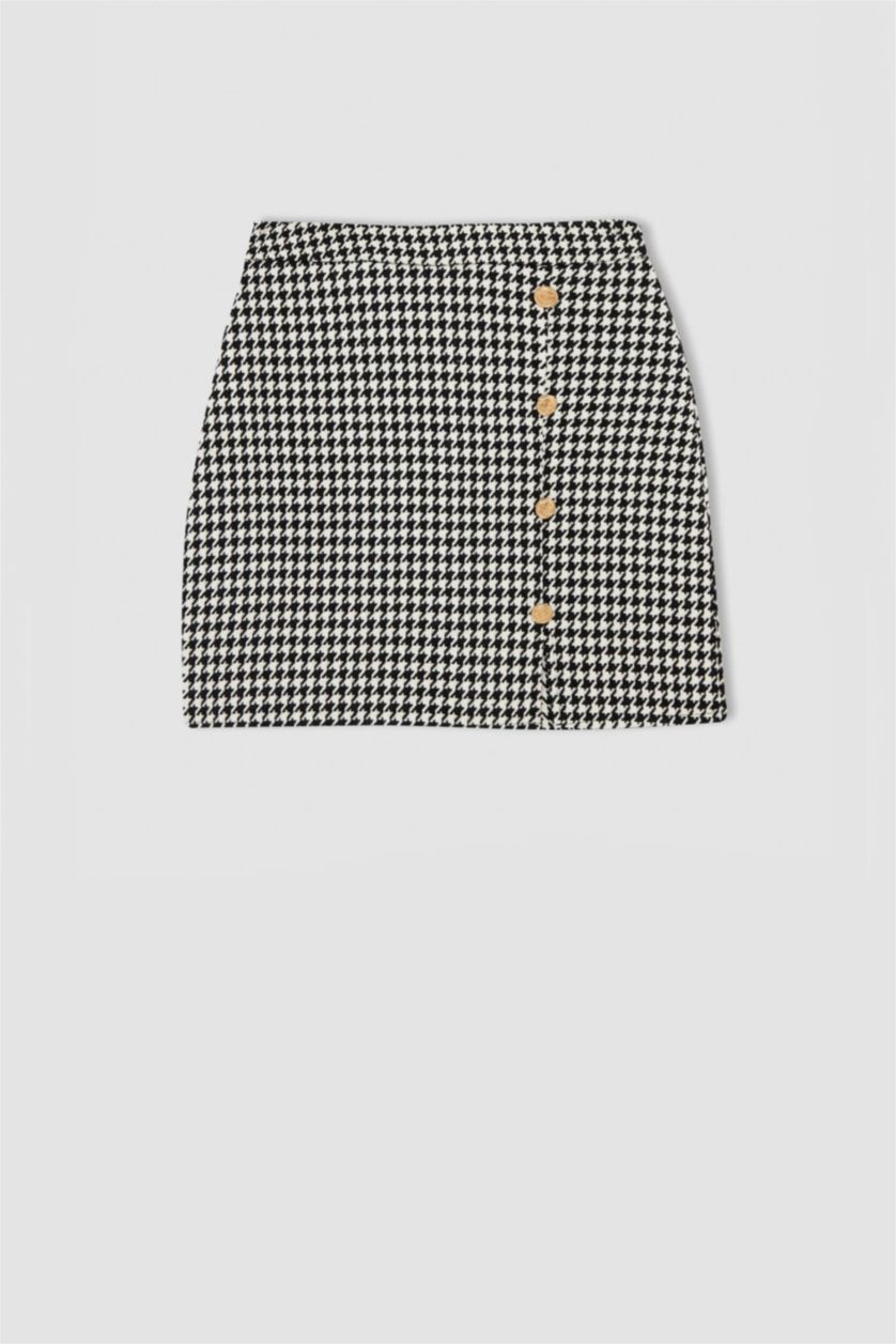 Kadın Siyah A Kesim Mini Etek