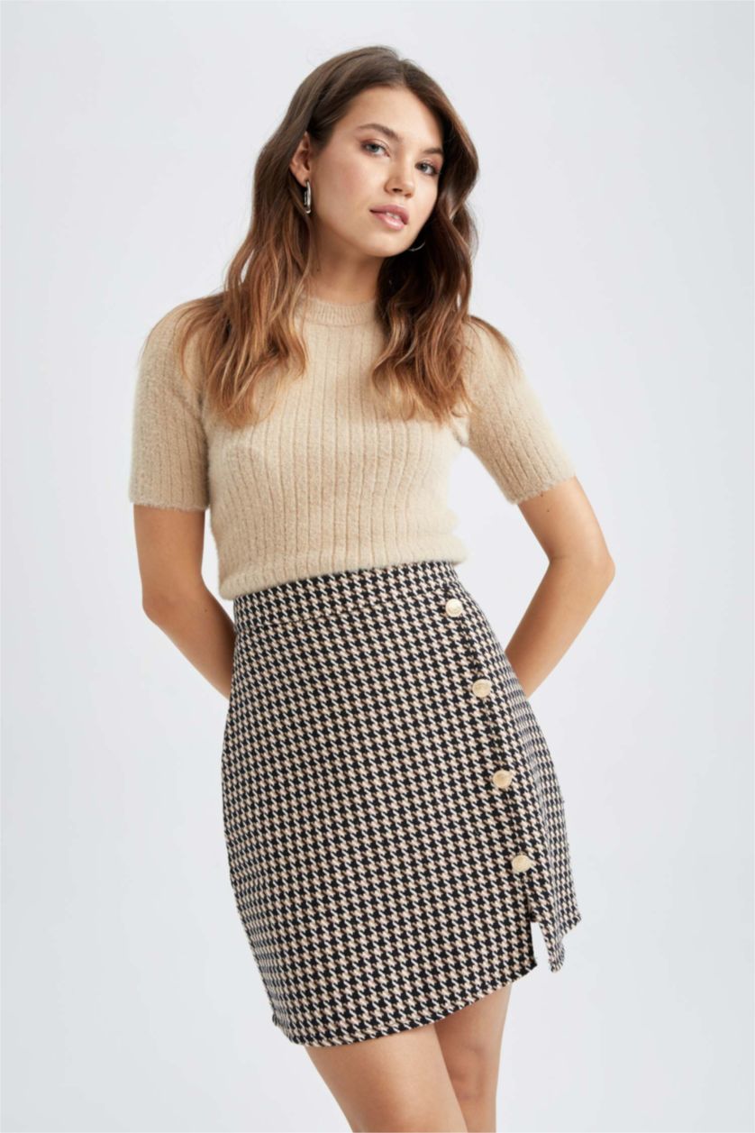 FEMME Marron Jupe Taille Normale Doublé